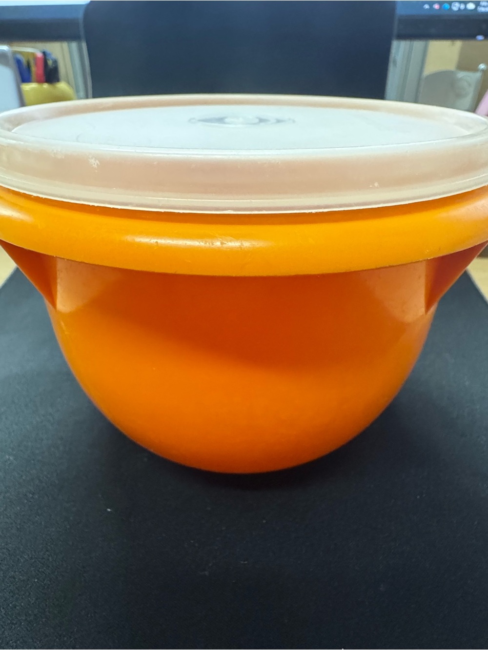 Tupperware Vintage Orange Container with Lid - Home Kitchen